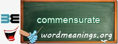 WordMeaning blackboard for commensurate